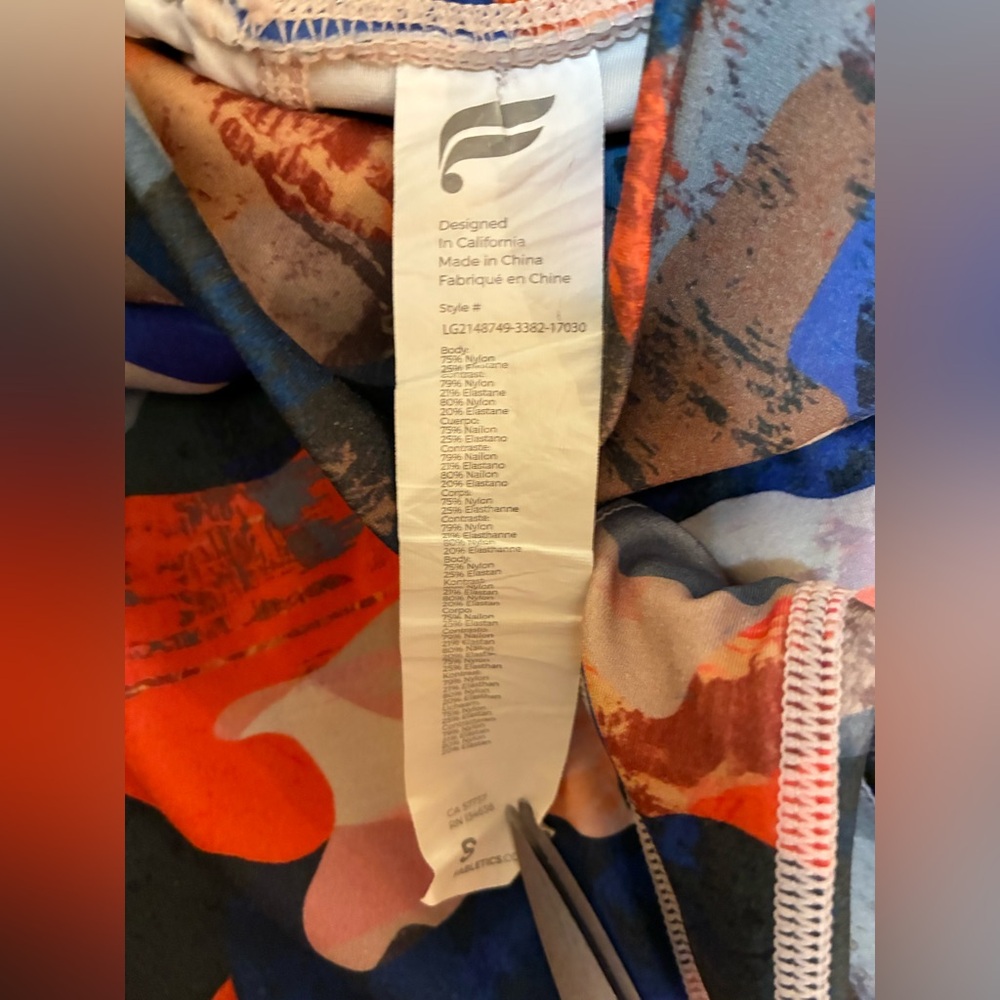Fabletics Blue And Orange Patterned Leggings - image 6
